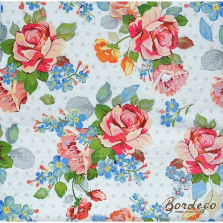 Serwetka do decoupage TETEaTETE róże w odcieniach 33x33